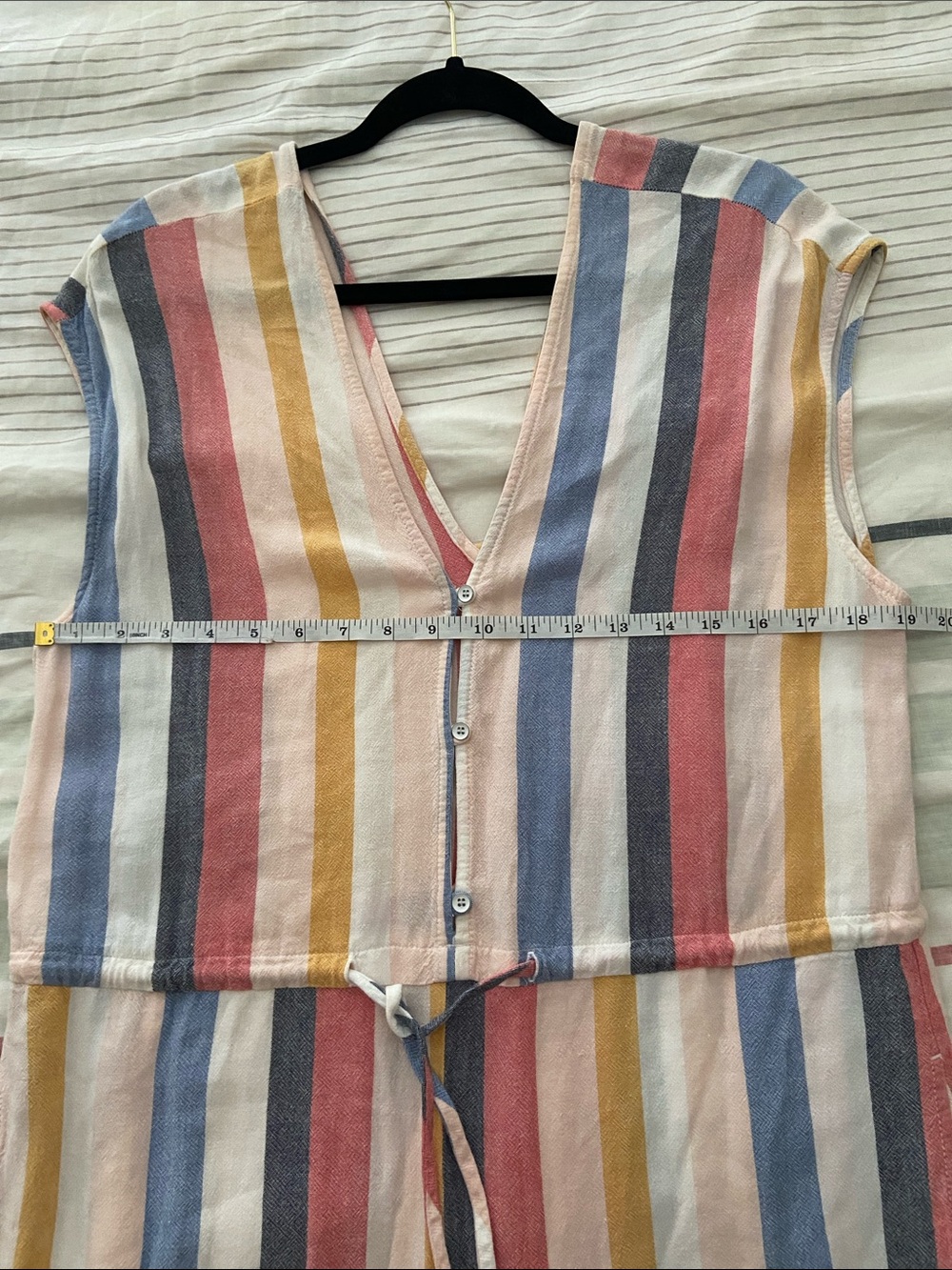 Cloth & Stone Linen Blend Wide Leg Jumpsuit Cropped Boho Coastal Size Small - Picture 11 of 16
